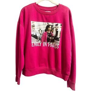 Pink Emily In Paris Print Sweatshirt Original Netflix Show Memorabilia sz. S